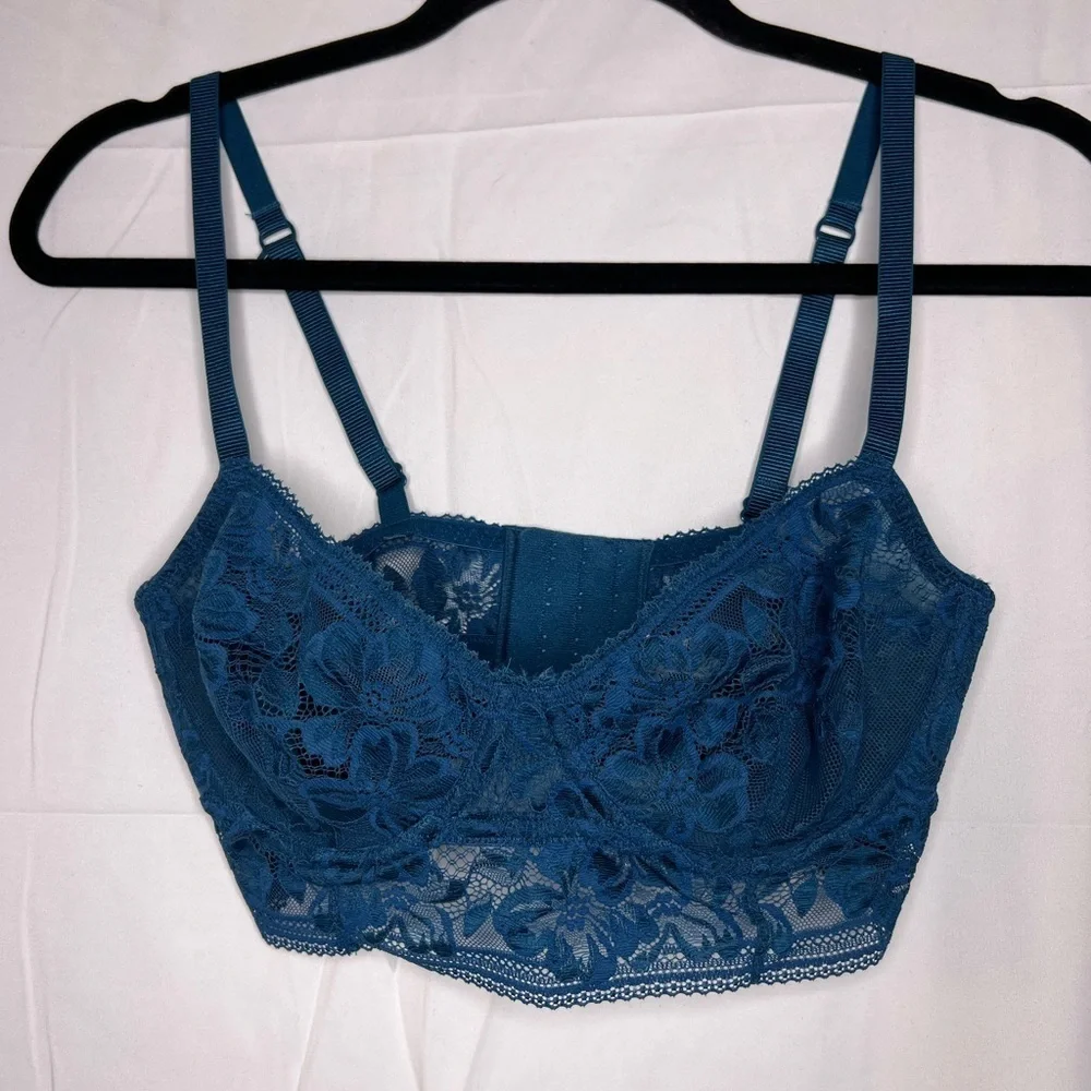 Free People Sorento Demi Lace Longline Underwire Bra (32DD) - Picture 2 of 7